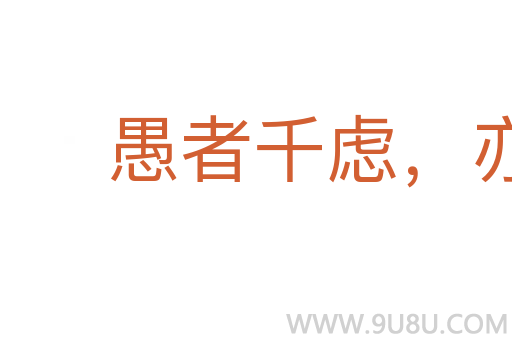 愚者千慮,亦有一得