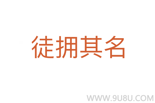 徒擁其名