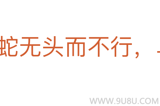 蛇無頭而不行，鳥無翅而不飛