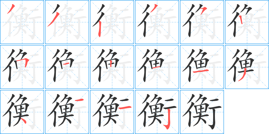 衡的筆順?lè)植窖菔?>
					
                    <hr />
                    <h2>衡的基本信息</h2>
                    <div   id=