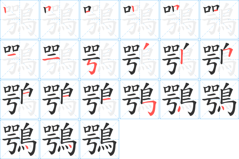鶚的筆順分步演示